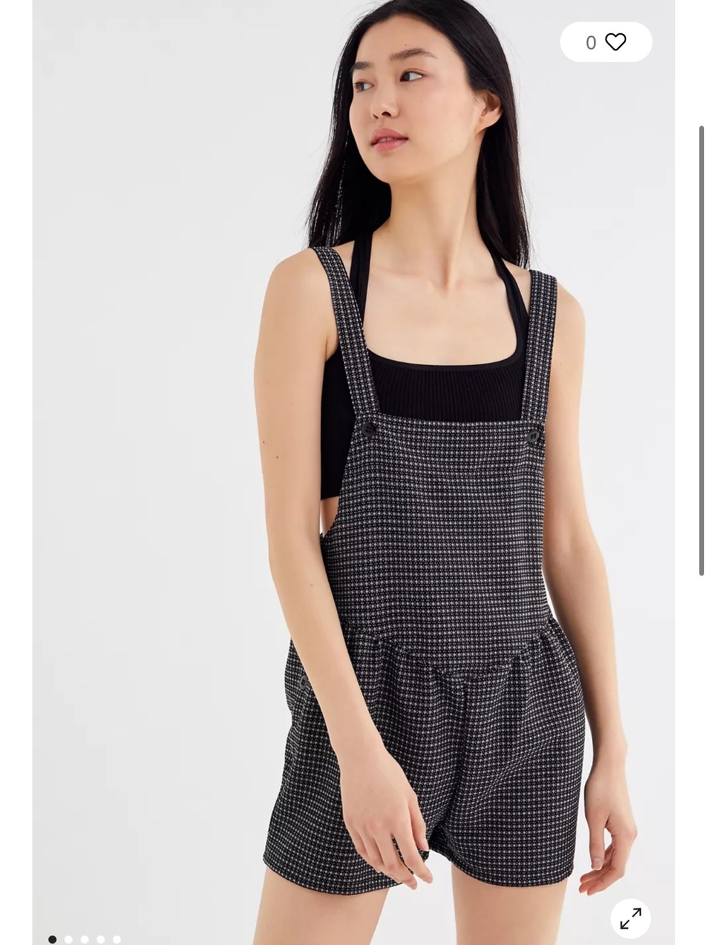Urban Outfitters Checkered Romper in Black & White